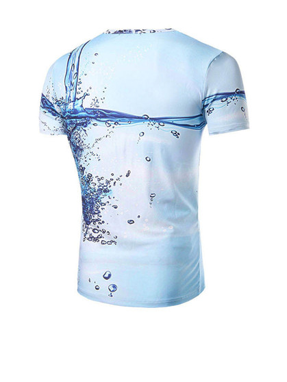 Casual Dramatic Round Neck Water Printed T-Shirt