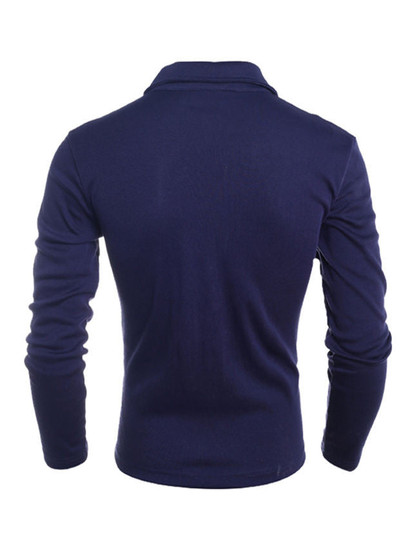 Casual Long Sleeve Polo Collar Printed T-Shirt