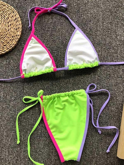 Sexy Halter-neck Lace-Up Bikinis Swimwear