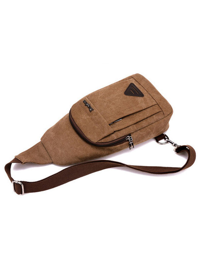 Casual Men Canvas Backpack Shoulder Chest Hiking Bag