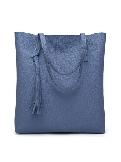 Casual Tassel Pu Plain Big Capacity Bag