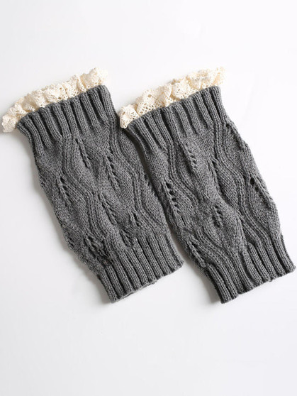 Casual Solid Patterned Knit Leg Warmer