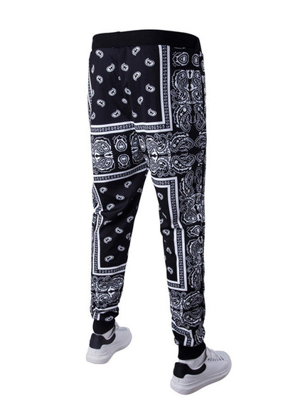 Casual Paisley Tribal Printed Drawstring Slim-Leg Men's Casual Pant