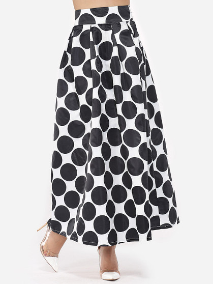 Casual Polka Dot Courtly Maxi-skirt