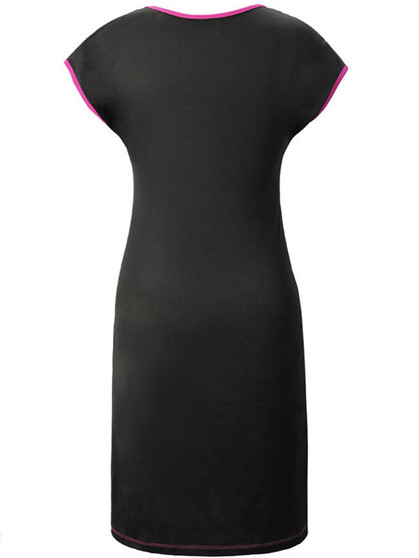 Casual Modern Designed Color Block Sequin Round Neck Bodycon Dress