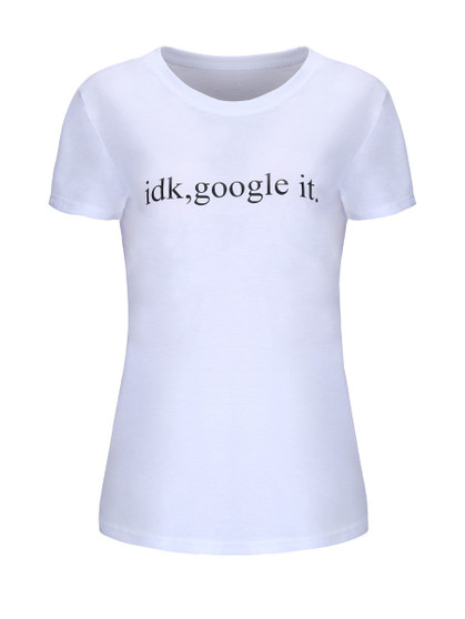 Casual Simple Letters Printed Round Neck Short Sleeve T-Shirt