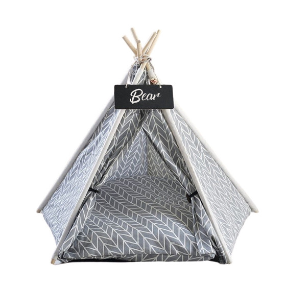 Geometric Portable Pet Teepee for Dogs & Cats