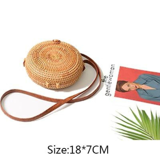 Bamboo Handbags Rattan Bohemian Beach Knitting Straw Bag