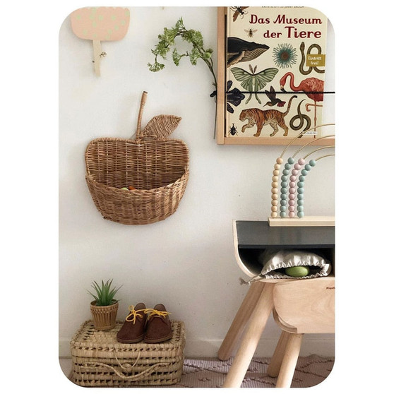 Handmade Rattan Basket Totes Home Cute Kids Storage