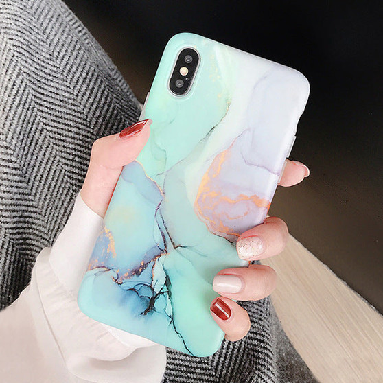 Candy Color Marble iPhone Case Matte Phone Cover