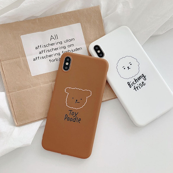 Cute Bear Cartoon iPhone Cases Candy Color Letter Phone Cases