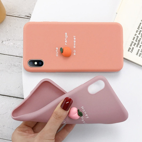 Candy Color Matte Phone Case Cute 3D Avocado Letter iPhone Case