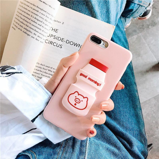 Luxury Silicone Cute Milk Lovely Cell Phone Case For iPhone