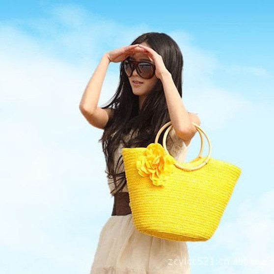 Flower Summer Beach Bag Bohemian Lady Straw Bags