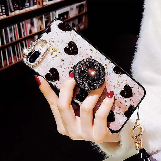Leopard Print Luxury Phone Case Full Drill Bracket for iPhone