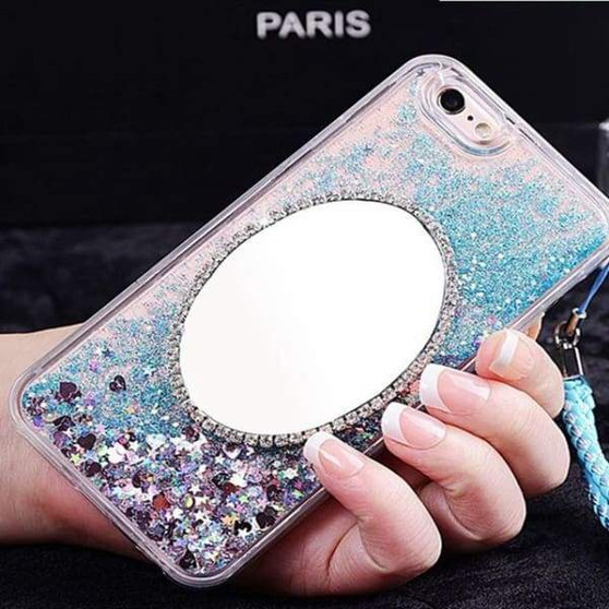 Quicksand Cell Phone Case For iphone Transparent Shell Mirror Back Cover