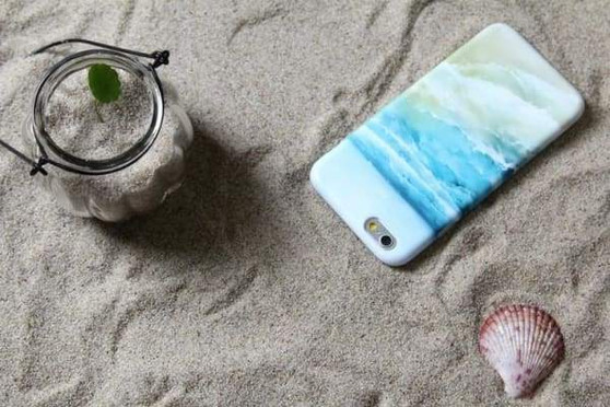 Blue Beach Sea Wave Painted Design Phone Case for iPhone