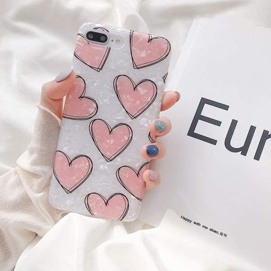 Love Heart Glitter Sequins Phone Cases For iPhone