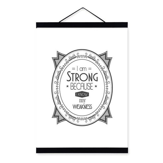 Black White Typography Motivational Quotes Wooden Framed Poster Nordic Wall Art Print Picture Home Decor Canvas Painting Scroll