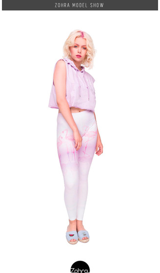 Women Legging Pinkfloor Printing Leggings Fashion Elegant High Waist Woman Pants