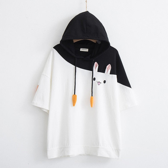 Cute Carrot Short Sleeve Anime Bunny Tee Tops Mori Girl Kawaii T-Shirt