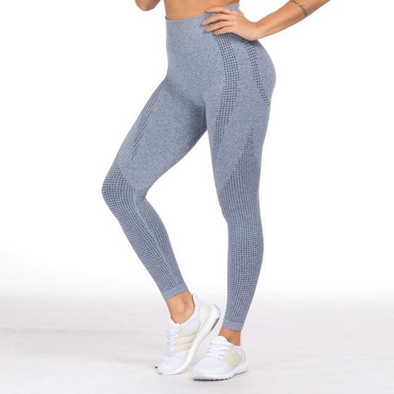 Blue Seamless Leggings Tummy Control Yoga Leggings High Waist Booty Leggings Sport Fitness Gym Leggings Athletic Tights