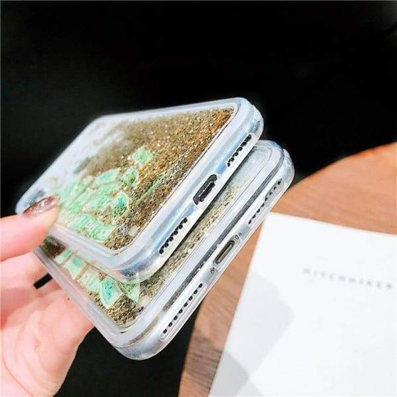 US Dollar Coin Dynamic Liquid Glitter Transparent iPhone Cases Cover