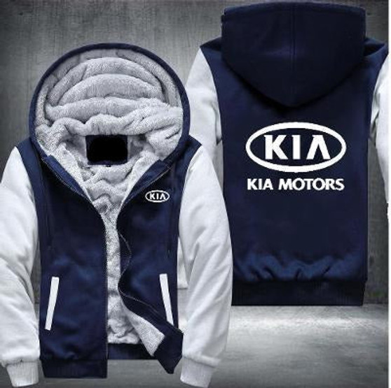 Kia Motors Printing Pattern Thicken Fleece Zipper Hoodies Jacket