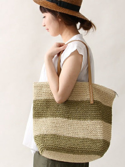 Women's Straw Bag Holiday Shoulder Woven Bag Beach Bag