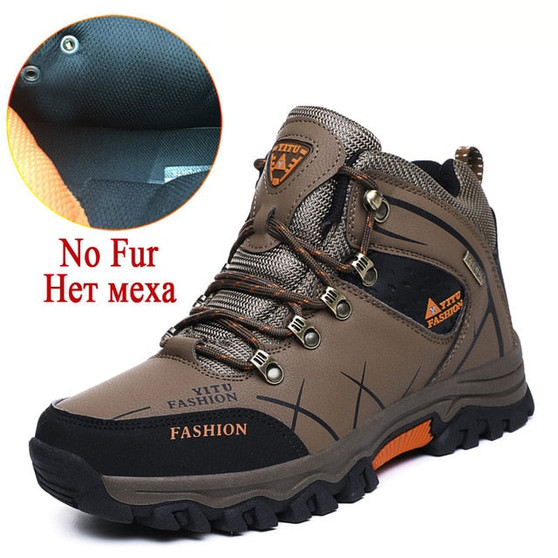 Brand Men Winter Snow Boots Warm Super Men High Quality Waterproof Leather Sneakers