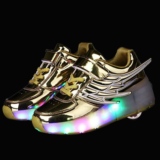 Glowing Light up Sneakers with Wheels Kids Roller Skates Shoes