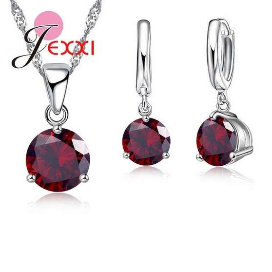 Crystal Pendant Necklace Earrings