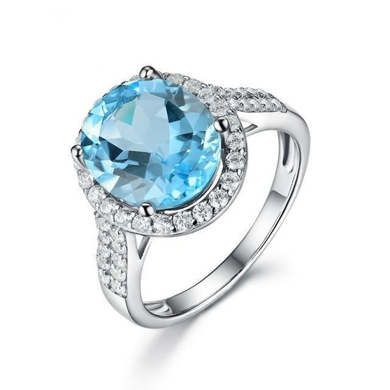 Sky Blue Topaz Natural Gemstone Ring