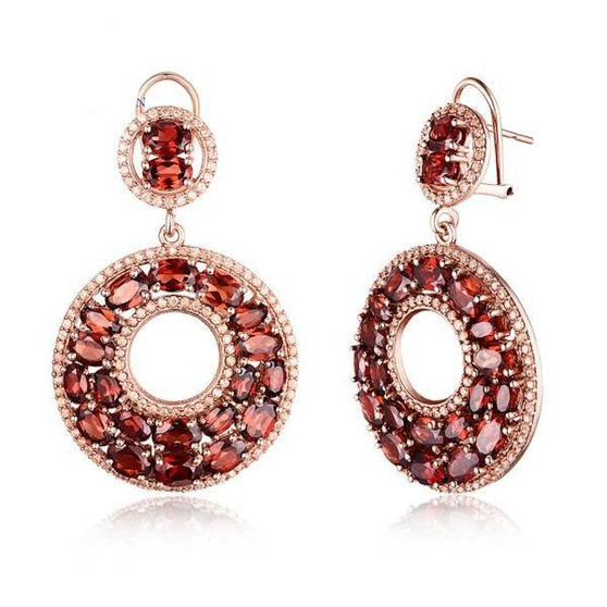 Natural Gemstone Garnet Earrings