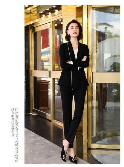 Professional Elegant Blazer Trousers Two-piece set Suits