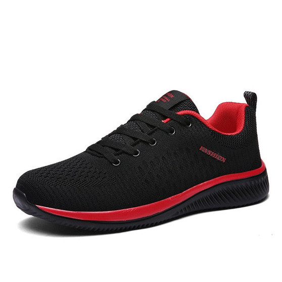 Breathable Casual Red Sneakers Men Comfortable Walking Shoes Lightweight Sneakers Black Footwear Men Lace Up Running Shoes Men Big Size