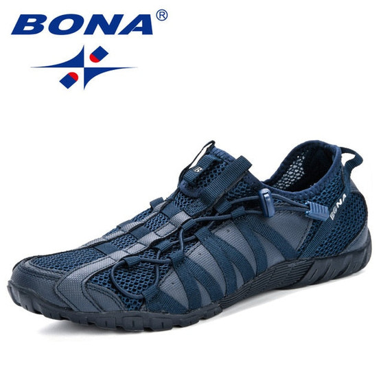 BONA Casual Shoes Men Lac-up Lightweight Breathable Walking Sneakers