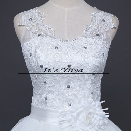 Free Shipping New 2016 White Wedding dresses Fashion Bride Wedding frocks Princess Wedding gowns Lace Sexy Vestidos De Novia H46