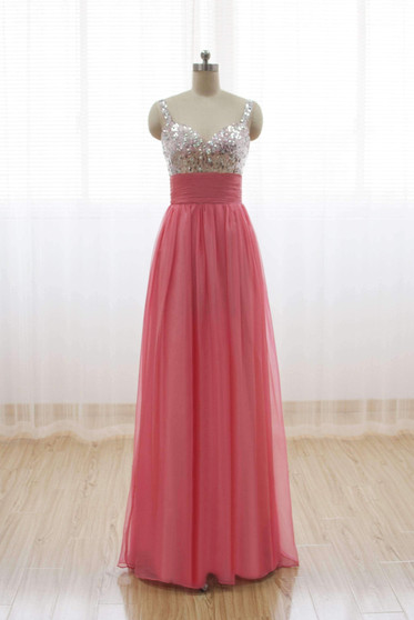 Elegant Sleeveless Empire Long Prom Dresses Affordable Bridesmaid Dresses