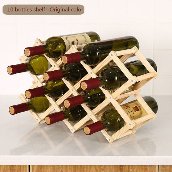 Collapsible Wooden Wine racks bottle cabinet stand Holders wood shelf organizer storage  for retro  display cabinet