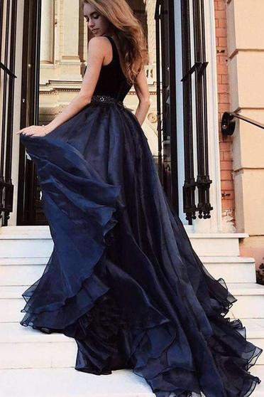 Gorgeous A Line Open Back Sleeveless With Split Side Prom Dress P680