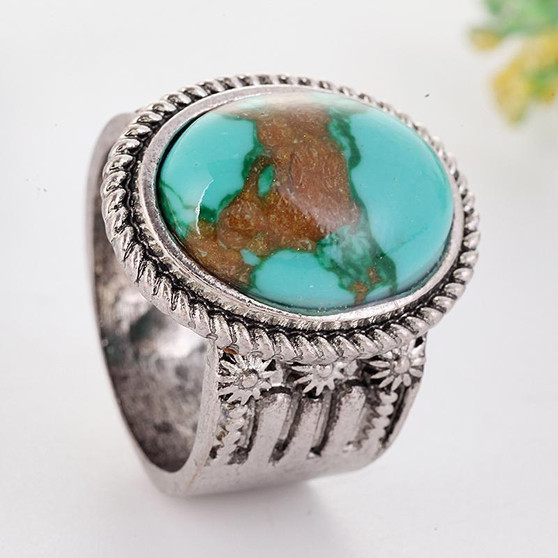 Large Vintage Boho Antique Color Ring