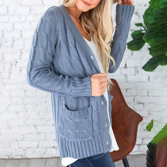 Casual open front cardigan women's blouses