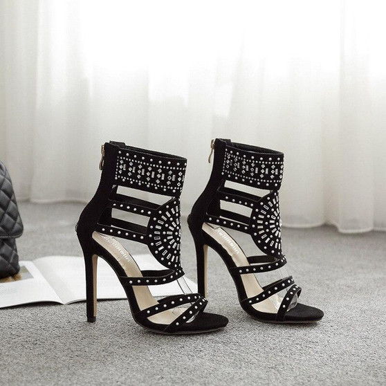 Sexy Rhinestone Gladiator High Heel Pumps Party Shoes Sandals