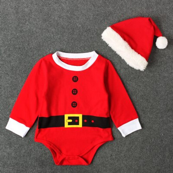 My First Christmas Baby Boys Romper Casual Baby Girls Clothes Newborn Long Sleeve Jumpsuit+Lovely Hat Clothing Sets