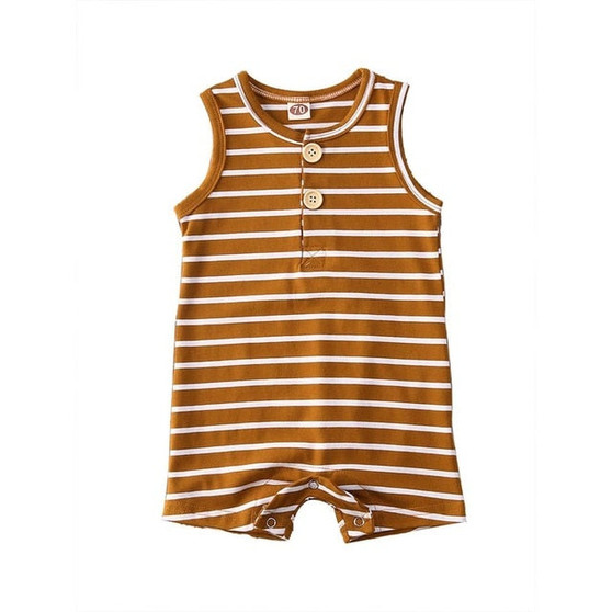 CANIS Newborn Infant Baby Boy Girl Striped Clothes Sleeveless Rompers Summer Outfit
