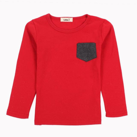 Soft Solid Kids Boys T Shirt Candy Color Long Sleeve Baby Girls T-Shirts Cotton Children's T-Shirt