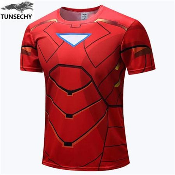 TUNSECHY 2017 Captain America T Shirt 3D Printed T-shirts Men Marvel Avengers iron man War Fitness