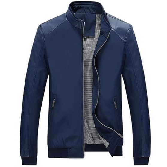 Mountainskin 5XL Spring New Men's PU Patchwork Jackets Casual  Men's Thin Jackets Solid Slim Male