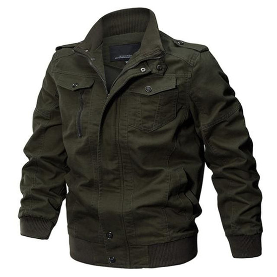 TACVASEN Military Jacket Men Winter Cotton Jacket Coat Army Men's Pilot Jacket Air Force Autumn